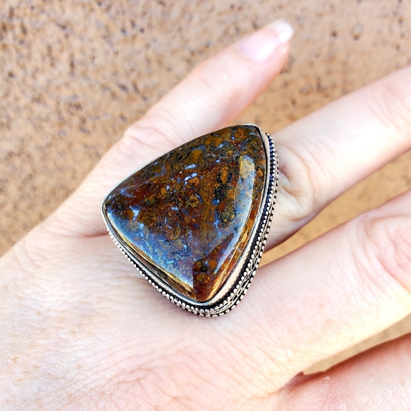 New Moroccan Seam Agate 925 Silver Ring. - Picture 8 of 16